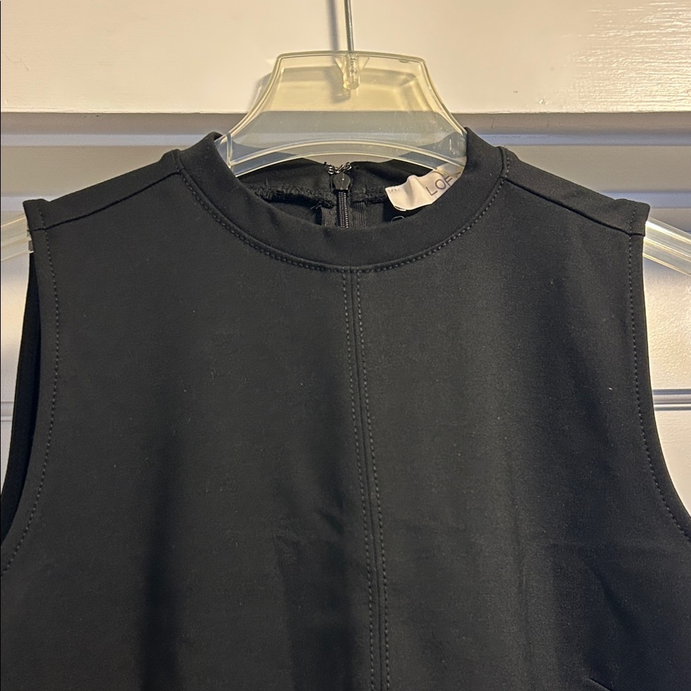 LOFT Black Sleeveless High-Neck Mini Dress - Medium Petite, NWT - Picture 3 of 8